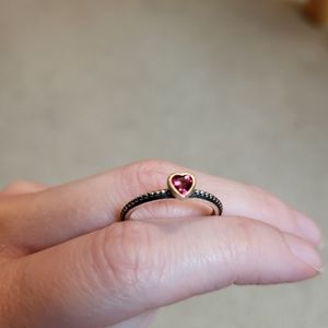One love stackable ring, scarlet